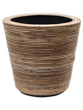 Drypot Rattan Stripe Round, grey