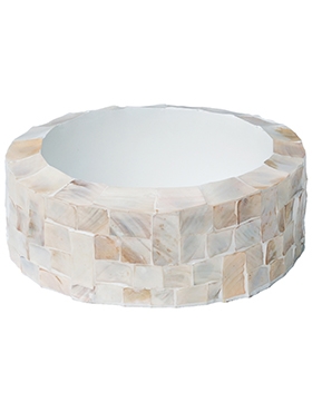 Oceana Pearl Table Planter Cylinder White