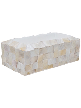 Oceana Pearl Table Planter Rectangle White