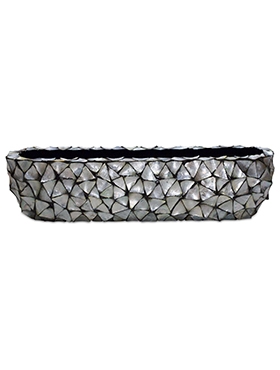 Shell Table Top Planter Mother of pearl silver-blue